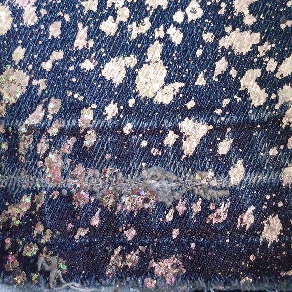 Level 99 Amber Galaxy Wash Sparkle Denim Relaxed Skinny Jeans 26 - Picture 10 of 13